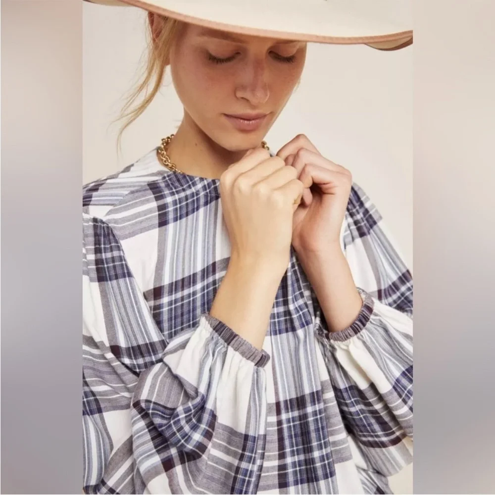 Cloth & Stone x Anthropologie Glacier Plaid Flannel Blouse